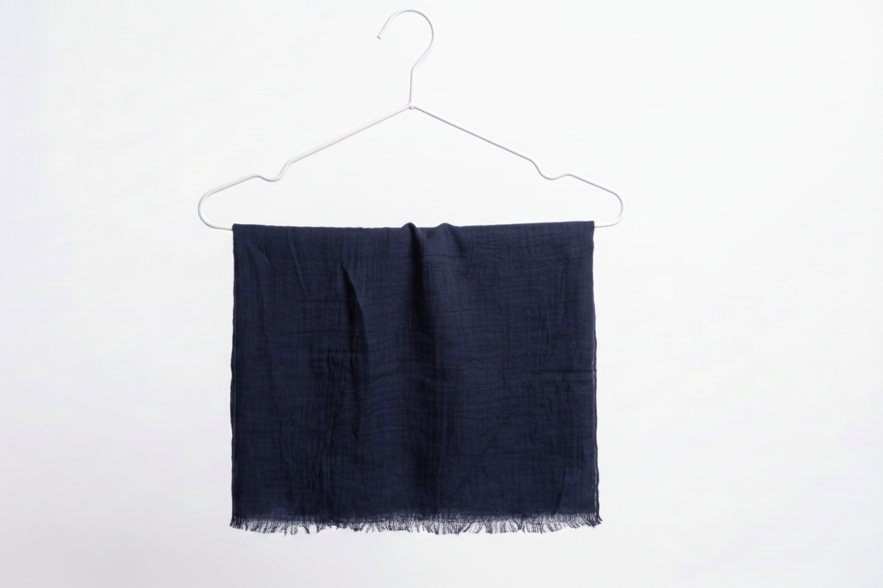 Crinkle Cotton Headwrap (Navy)