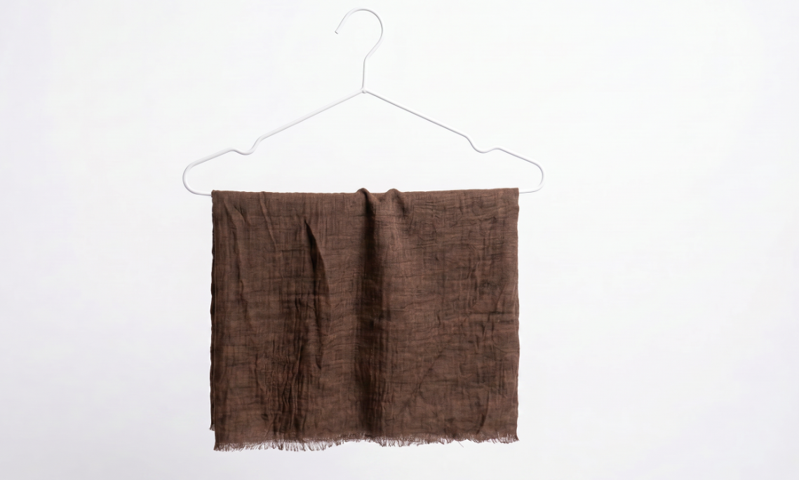 Crinkle Cotton Headwrap (Brown)